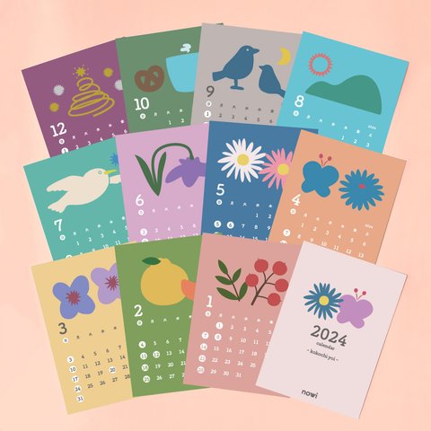 2024年卓上カレンダー〈 kokochiyoi 〉