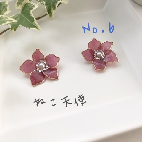 カラフルお花のイヤリング　No.6