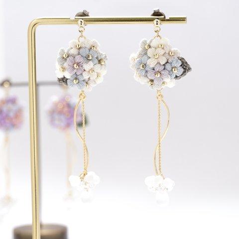 紫陽花のピアス/イヤリング＊ドライフラワー＊