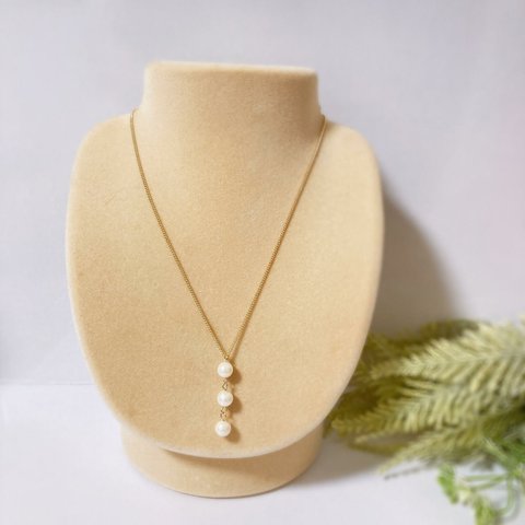 【SENGiRi collection】3粒 本真珠ネックレス