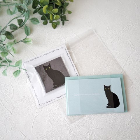 黒猫のハッピーセット（カード&ミニ封筒＆シール）