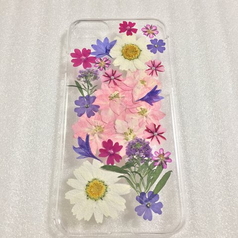 【新作】受注制作✨春うらら✨押し花素材 iPhone７or８ケース