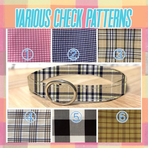 41700　various check patterns＊迷子札付＊フルオーダーの軽い首輪