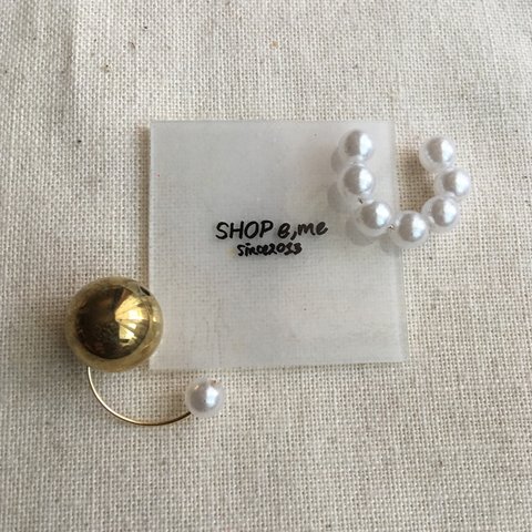 ear cuff gold×pearl