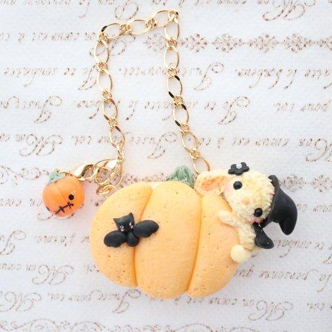 ハロウィンうさちゃんのバッグチャーム   