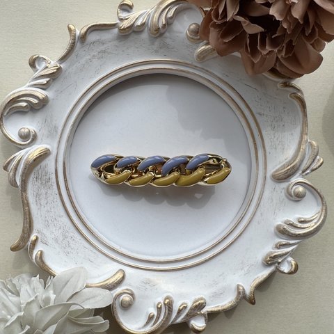 chain hair clip 〔blue× yellow〕