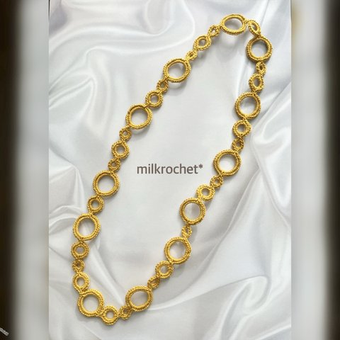 Mimosa  yellow ニットリング ネックレス