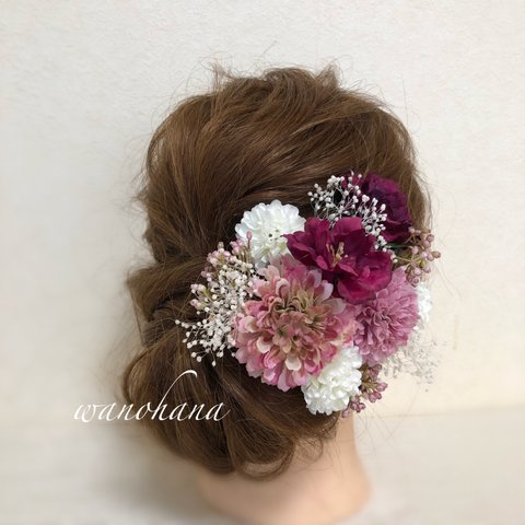 グラデフラワーのヘアパーツ