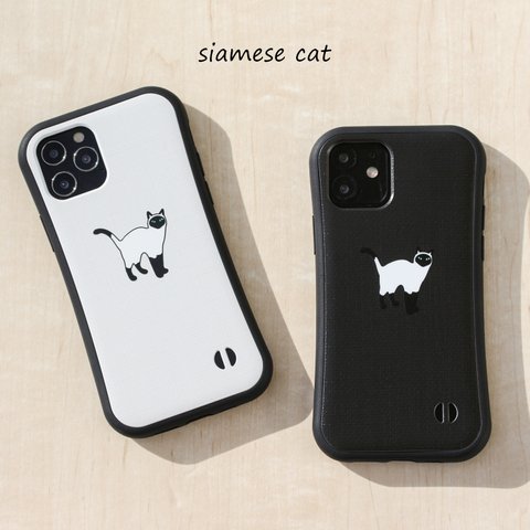 iPhoneケース 猫 シャムネコ  耐衝撃 バンパー アイフォンケース 13 / 12 / 11 / XS / 8 / 7 / SE2 / XR / MAX / mini / Pro 対応