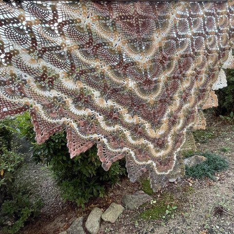 かぎ針編み大判ショール🍂秋冬