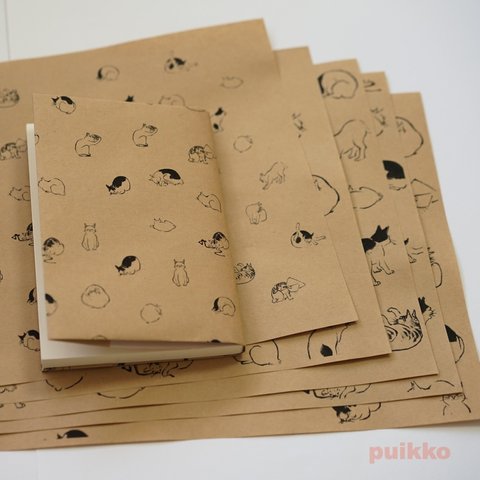 紙製ブックカバー　広重「浮世画譜」猫