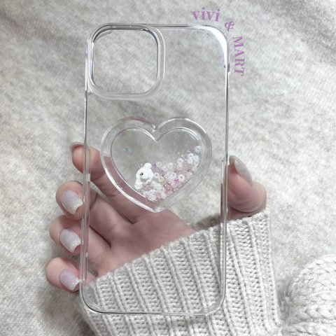 〘　marshmallow Maltese in the heart　〙クリアハードiPhoneケース