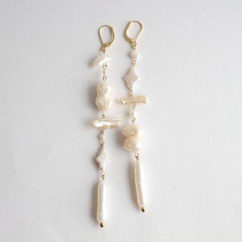 Freshwater pearl long pierce(earring)