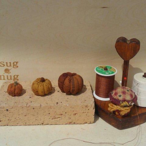 【3個セット】ミニチュアかぼちゃのオブジェ／パンプキンNo.3