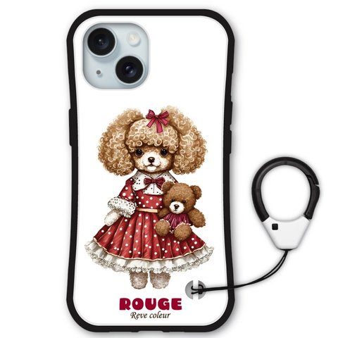 スマホケース  トイプードルオリジナルキャラクター(ROUGE)iPhone15/iPhone15pro/iPhone15plus等