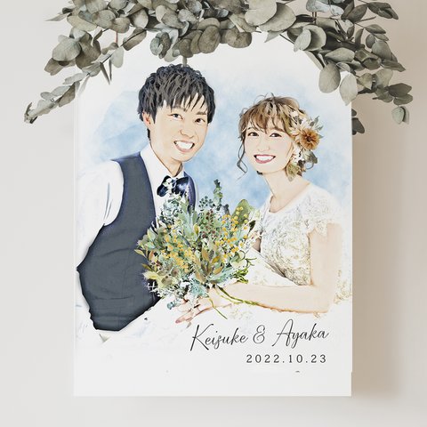 "ふわっとシンプルに"　似顔絵風ウェルカムボード  ウェディング　結婚式