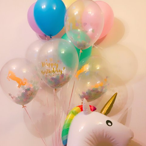 10個セットWe♡unicorn birthdayコンフェッティバルーン