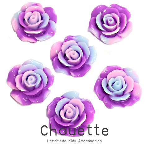 デコパーツ お花 薔薇 6個【Cタイプ】 アクセサリー ハンドメイド キッズ  子供 手芸材料 pt-2025