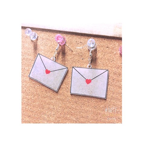 原宿系❤︎ラブレターのピアス