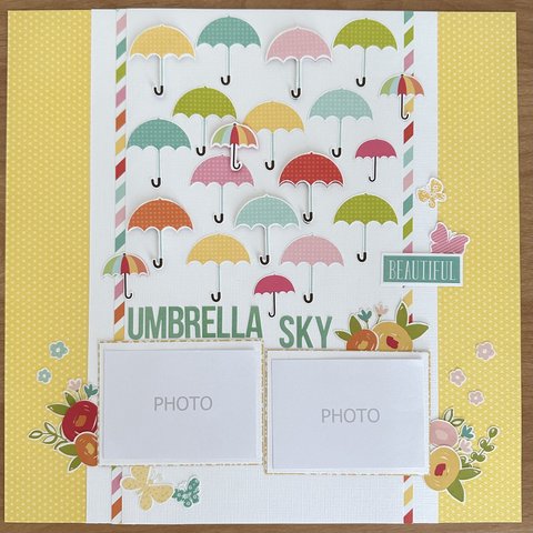 ＊SALE スクラップブッキング   12インチ作品  UMBRELLA SKY 〜 BEAUTIFUL 〜