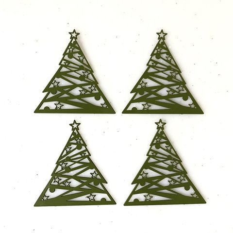 Khaki Green Christmas Tree Pendant Tops