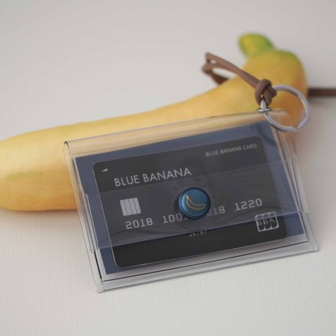 【ブルーシート】バナナボタンクリアパスケース/IDカードケース