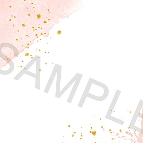 ピンク＆ゴールドの抽象的な水彩画のメニュー表テンプレート　PSD＆JPEG