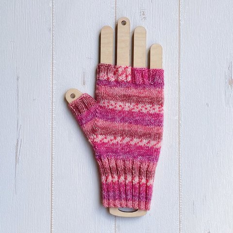 手編み指なし手袋 No.39