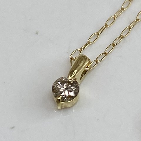 k18YG AU750 18金　天然ダイヤモンド　0.07ct　ネックレス