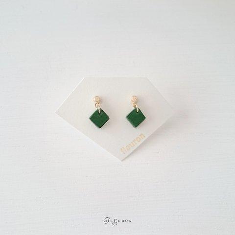 【Green】miniスクエアピアス