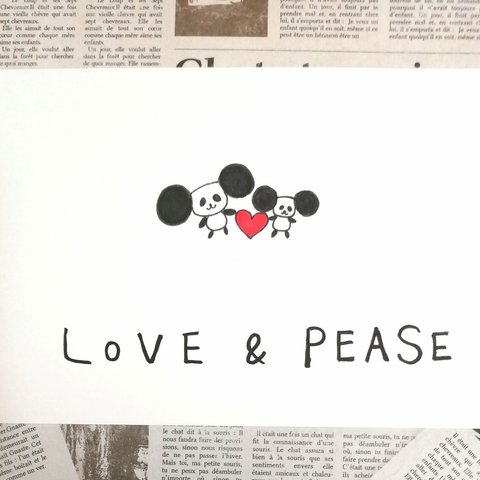 LOVE＆PEACE♡ ポストカード　（パンダ編）