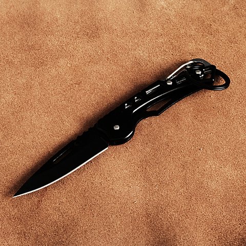 折り畳み ポケットナイフ（ブラック）フォールディングナイフ ステンレス鋼 釣り道具 キャンプ ペーパーナイフ ミニ フィッシング 工具