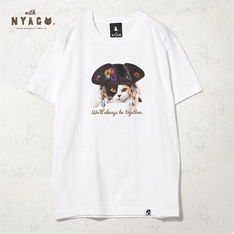 with NYAGO Tシャツ 半袖 猫 グラフィックシャツ tシャツ［ パイレーツ オスカー 三毛猫 1026 ］