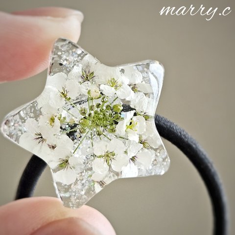 雪の華ヘアゴム｡*･ﾟmarry.c's handmadeaccessory