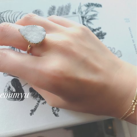 １点限定販売‼︎Drop Druzy Ring