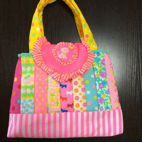 姫バッグ♡「ピンクスの手芸キットで縫いました💛」