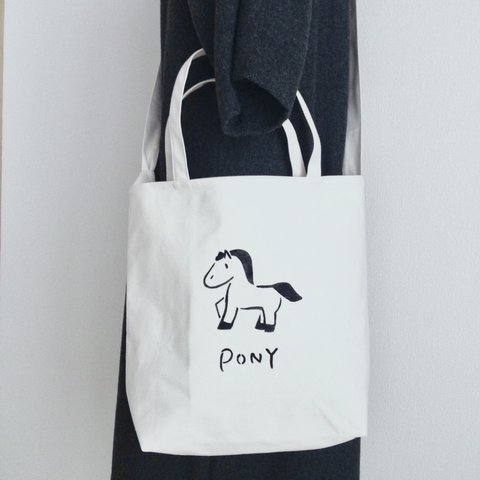 PONY ショルダーLサイズ ロゴトートバッグ