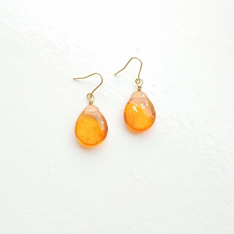 glass drop × 秋色 ×  SUNSET : ピアス