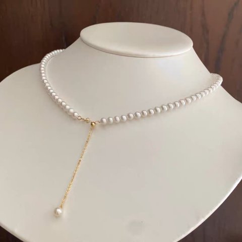 【高級】淡水真珠　一連ネックレスk18