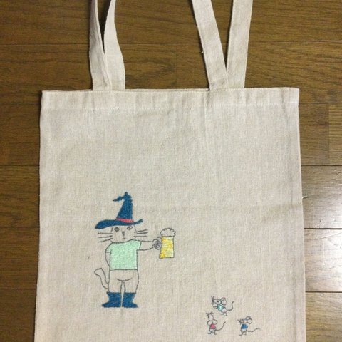 手刺繍のエコバッグ