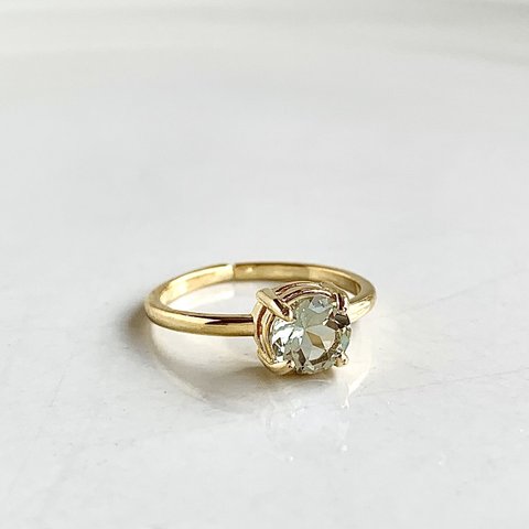 グリーンアメジストのリング　Minette☆ RING054   ❤︎  天然石  ❤︎  フリーサイズ 指輪