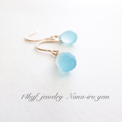 ＊再販＊14kgf seablue chalcedony pierce