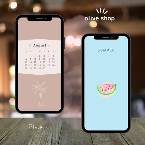 【2023年8月カレンダー付スマホ壁紙】　　　SUMMER’ｓ