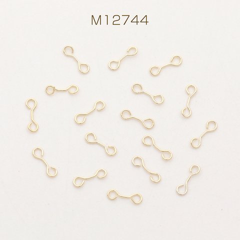 M12744 60個 色褪せにくい14KGPゴールドメッキ 両サイド9ピン 両端カン付き9ピン 両カン付きコネクターパーツ 極細 強度あり 0.3×6mm 3X（20ヶ）