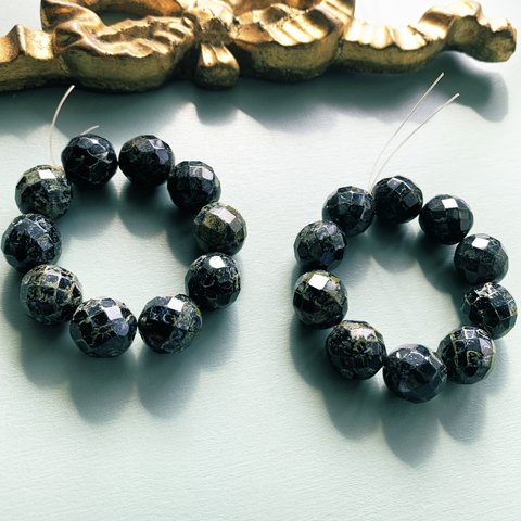 【1連10コセット】JIRI＊IVANA#czech beads#チェコビーズ　FP12㍉ jet black/picasso