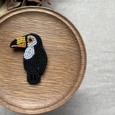 《animaux・ビーズ刺繍》newオニオオハシブローチ《受注生産》