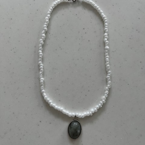 Czech vintage ovalglas  necklace
