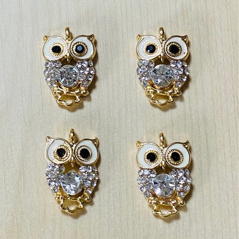 GOLD OWL CRYSTAL CHARM