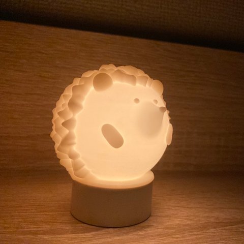 【再販】まんまるハリネズミさんランプ〜3Dプリンター製間接照明〜