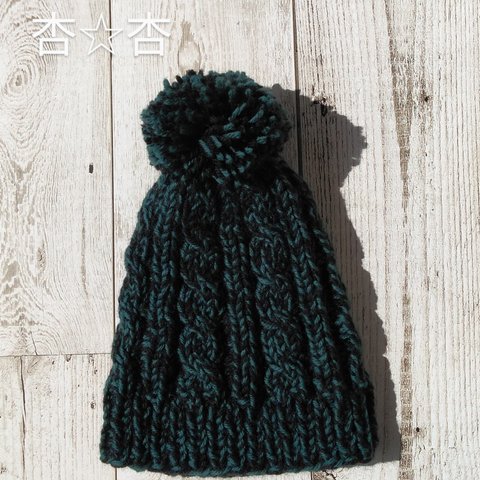 🌼メリノウール模様編みニット帽(キッズ用)🌼